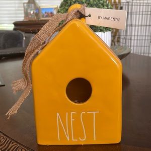 Rae dunn  yellow nest birdhouse